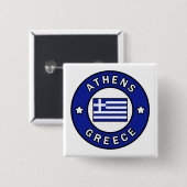 Badge Carré 5 Cm Athènes Grèce (Devant & derrière)