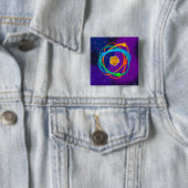 Badge Carré 5 Cm Atomic structure spots science (En situation)