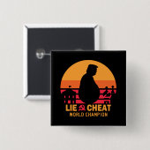 Badge Carré 5 Cm Atout drôle de Bigfoot de cache-cache (Devant & derrière)