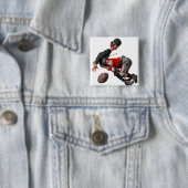 Badge Carré 5 Cm Attaqué (En situation)