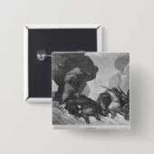 Badge Carré 5 Cm Attaque (Devant & derrière)