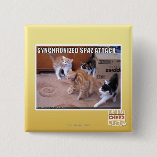 Badge Carré 5 Cm Attaque de Sychronized Spaz (Devant)