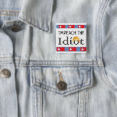Badge Carré 5 Cm Attaquez l'anti bouton d'atout d'idiot (En situation)
