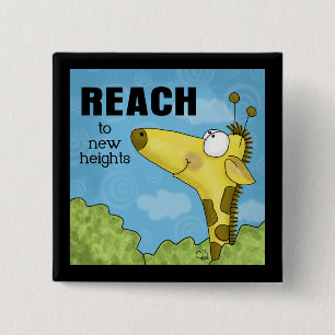 Badge Carré 5 Cm Atteindre New Heights Giraffe