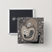 Badge Carré 5 Cm Attendre un bébé (Devant & derrière)