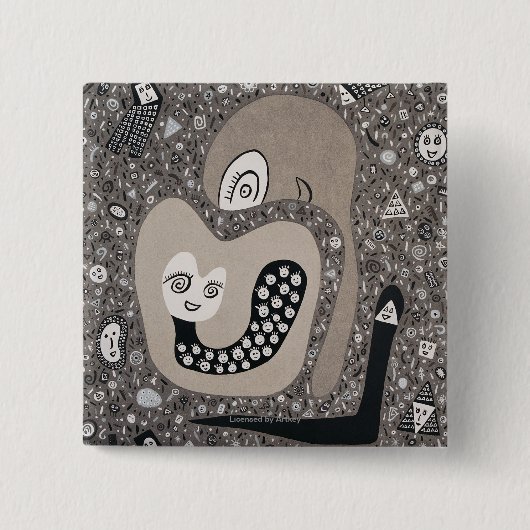 Badge Carré 5 Cm Attendre un bébé (Devant)