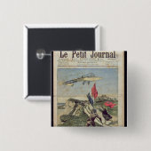 Badge Carré 5 Cm Atterrissage de Louis Bleriot à Douvres (Devant & derrière)