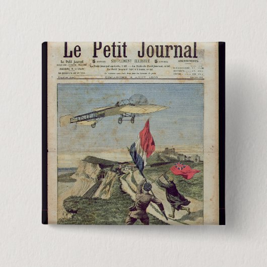 Badge Carré 5 Cm Atterrissage de Louis Bleriot à Douvres (Devant)