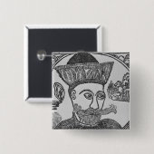 Badge Carré 5 Cm Attila l'hun (Devant & derrière)