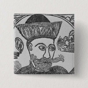 Badge Carré 5 Cm Attila l'hun
