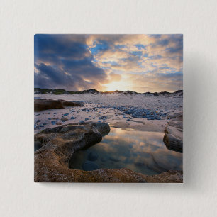 Badge Carré 5 Cm Au coucher du soleil dans un magma