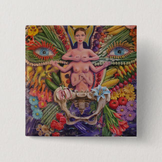 Badge Carré 5 Cm Au-dessus de la terre du bouton de carré