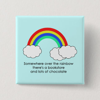 Badge Carré 5 Cm Au-dessus du bouton d'arc-en-ciel (lumière)