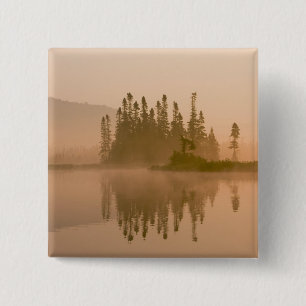 Badge Carré 5 Cm Aube brumeuse sur East Inlet, Pittsburg, Nouveau