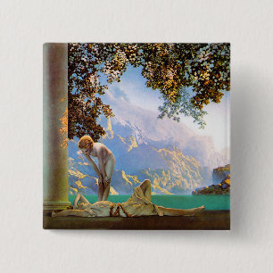 Badge Carré 5 Cm Aube - par Maxfield Parrish