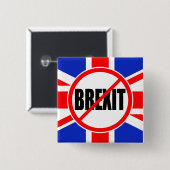 BADGE CARRÉ 5 CM "AUCUN BREXIT " (Devant & derrière)