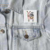 Badge Carré 5 Cm Aucun drôle mignon de Prob-Lama (En situation)