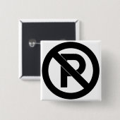 Badge Carré 5 Cm Aucun symbole de stationnement (Devant & derrière)