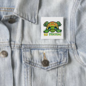 Badge Carré 5 Cm Aucune tortue de Fracking (En situation)