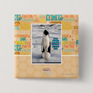 Badge Carré 5 Cm Augmenté par des pingouins