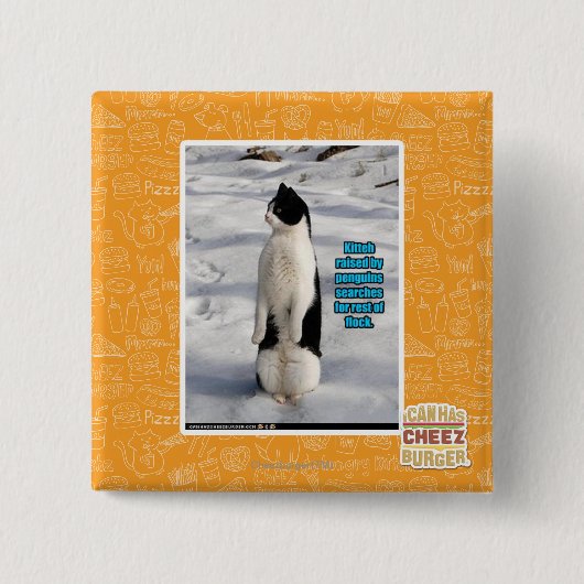 Badge Carré 5 Cm Augmenté par des pingouins (Devant)