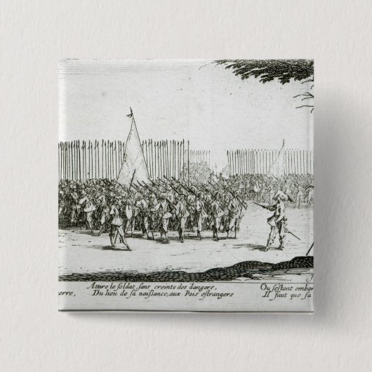 Badge Carré 5 Cm Augmenter d'une armée (Devant)
