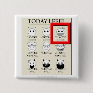 Badge Carré 5 Cm Aujourd'hui je sens bon chaotique