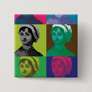 Badge Carré 5 Cm AustenPop -- Style de Jane Austen