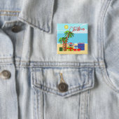 Badge Carré 5 Cm Australie Noël (En situation)