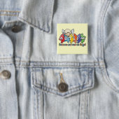 Badge Carré 5 Cm Autisme Ciel M'A Envoyé Un Ange (En situation)