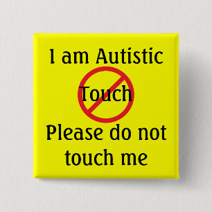 Badge Carré 5 Cm Autisme Med Alert No Touch