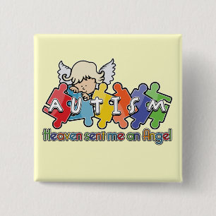 Badge Carré 5 Cm Autisme providentiel j'un ange
