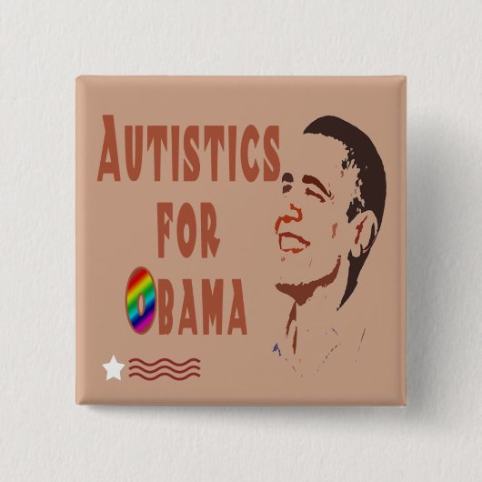 Badge Carré 5 Cm Autistics pour des boutons d'Obama (Devant)