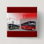Badge Carré 5 Cm Autobus urbains Red Green Coaches sur Urban Street (Devant)