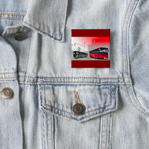 Badge Carré 5 Cm Autobus urbains Red Green Coaches sur Urban Street