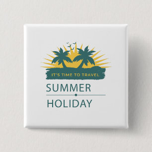 Badge Carré 5 Cm Autocollant pour ordinateur portable Vintage Été E