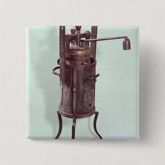 Badge Carré 5 Cm Autocuiseur inventé par Denis Papin 1679 (Devant)