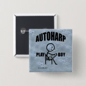 Badge Carré 5 Cm Autoharp Play Boy (Devant & derrière)