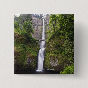 Badge Carré 5 Cm Automnes de Latourell et gorge du fleuve Columbia