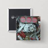 Badge Carré 5 Cm Automobile Du Cajun National (Devant & derrière)