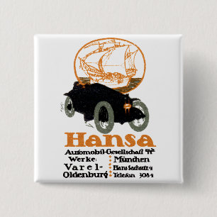 Badge Carré 5 Cm Automobile Hansa 1914