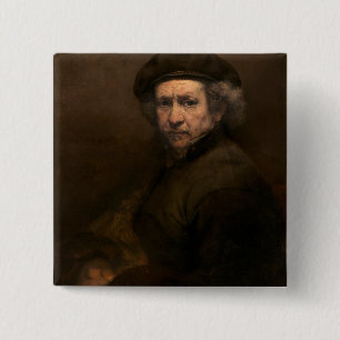 Badge Carré 5 Cm Autoportrait, 1659 (huile sur toile)