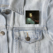 Badge Carré 5 Cm Autoportrait 5 (En situation)