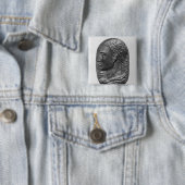 Badge Carré 5 Cm Autoportrait de médaillon (En situation)