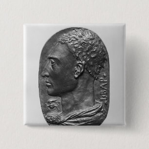 Badge Carré 5 Cm Autoportrait de médaillon