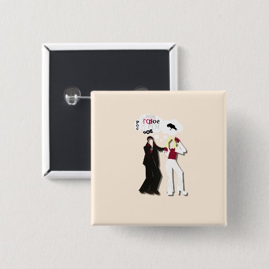 Badge Carré 5 Cm autriche eurovision edgar allan bouton de poing (Devant & derrière)