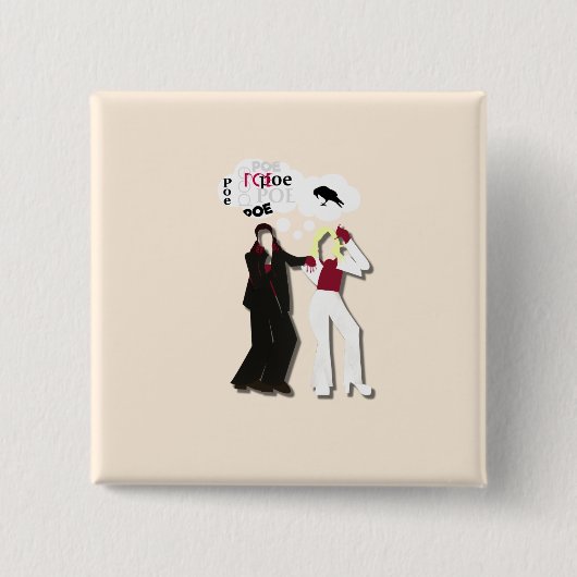 Badge Carré 5 Cm autriche eurovision edgar allan bouton de poing (Devant)