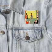 Badge Carré 5 Cm Aux Vets de Norman Rockwell (En situation)