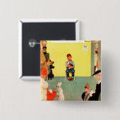 Badge Carré 5 Cm Aux Vets de Norman Rockwell (Devant & derrière)