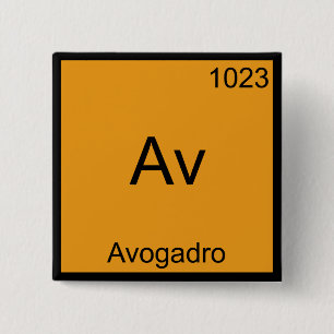Badge Carré 5 Cm Av - Avogadro Funny Element Chemistry Symbole Tee